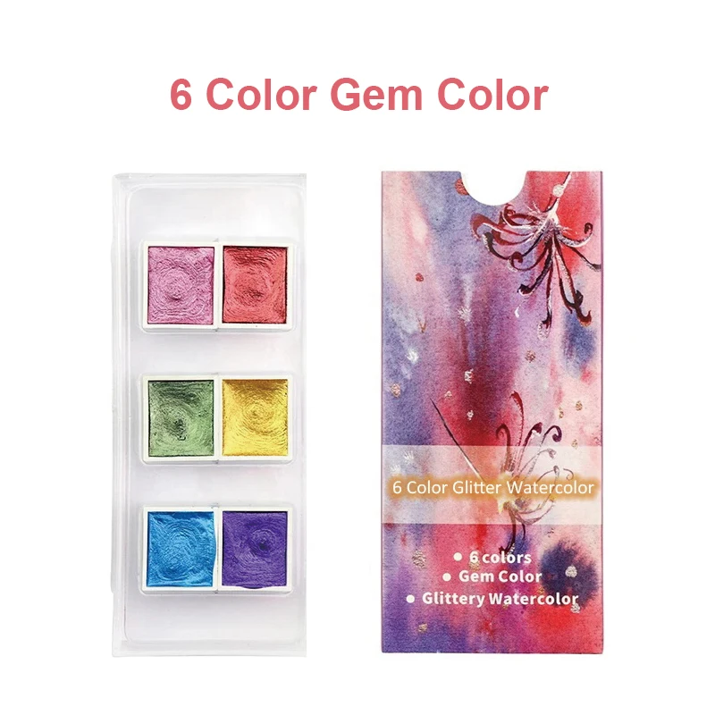 

Aquarelle watercolor paints set Glitter Watercolor paints Metallic Solid Colors Metal case for Art Painting Watercolour