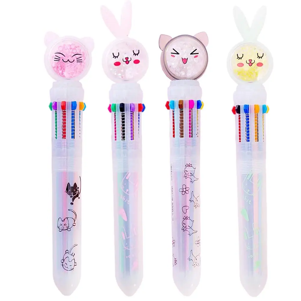 10 Цвета шариковая ручка с разноцветным рисунком в виде Функция для рисования