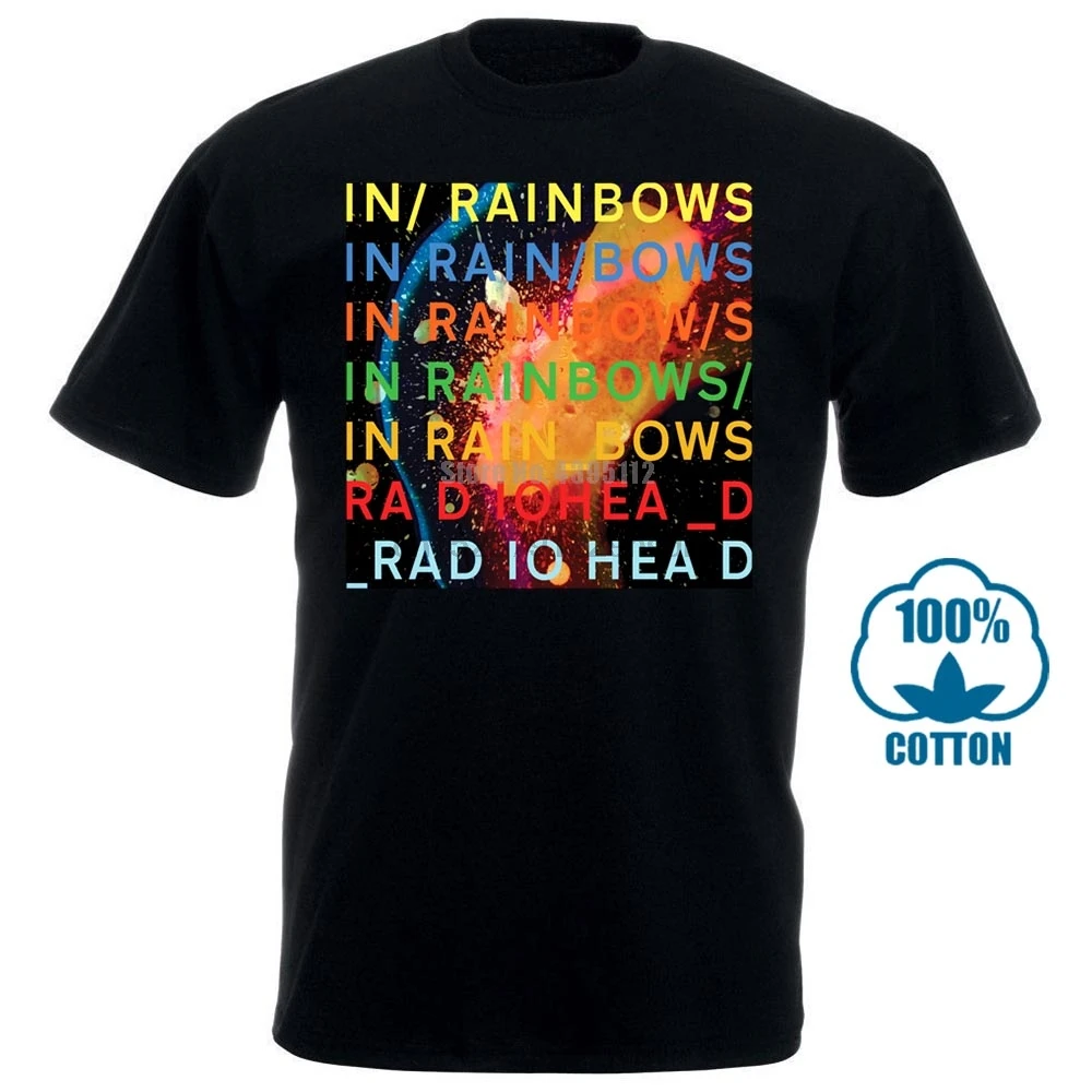 

New Radiohead In Rainbows Rock Band Legend Men Black T Shirt Size S To 3Xl