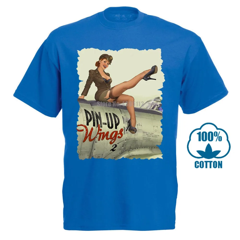 Синий Pin Up Girl Мужская футболка уличная мода футболка Homme Humour футболка черно-белые футболки топы для мужчин - Цвет: Синий