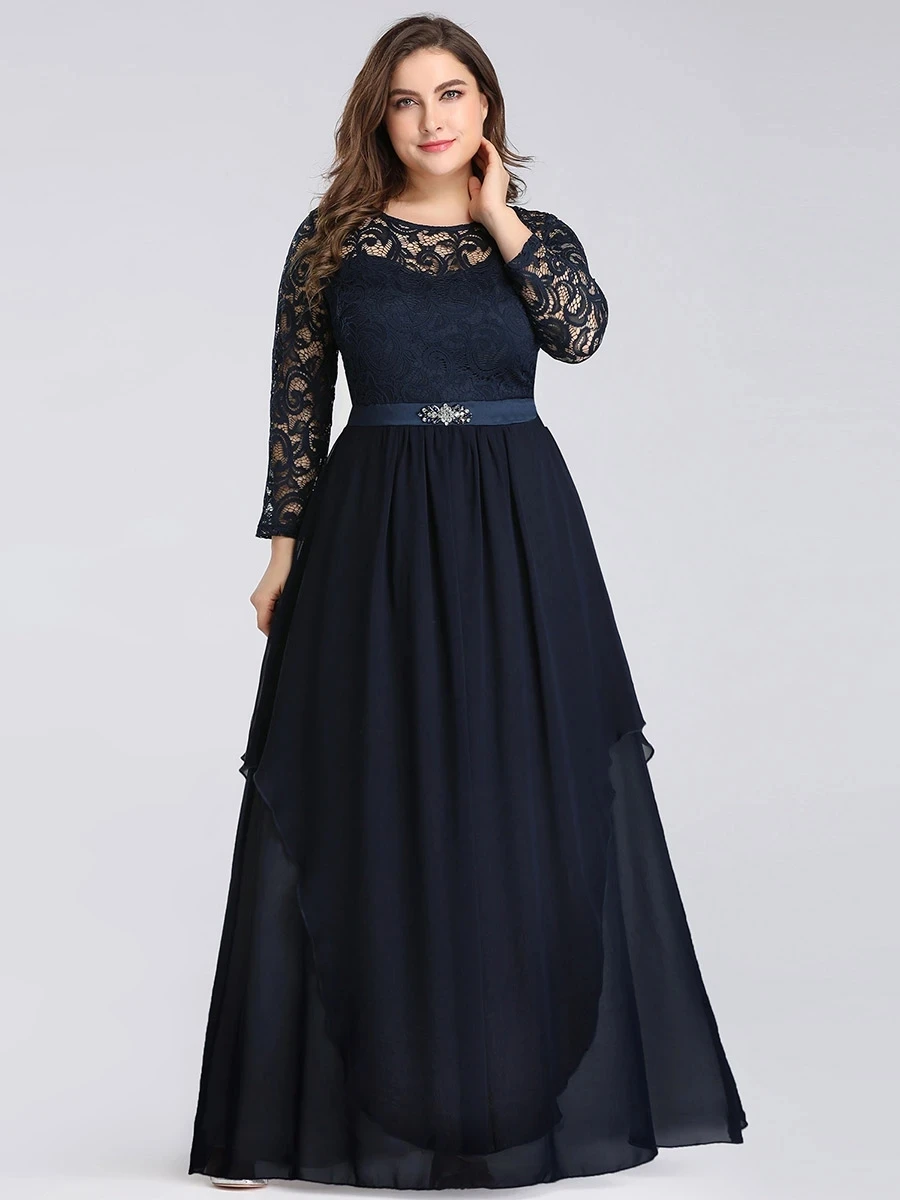 

Classic Floal Lace Long Sleeve Wholesale Bridesmaid Dress