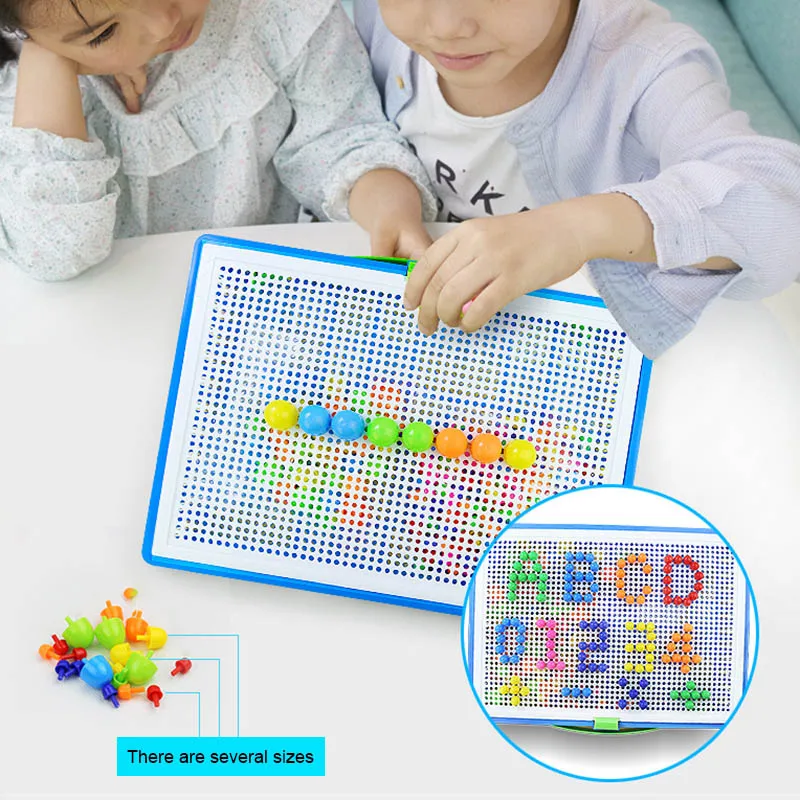 

376 Pcs Mosaic Peg Board Jigsaw Puzzle Mushroom Nails Peg Puzzles Educational Toys for Kids AN88