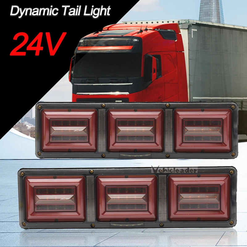 

2pcs Universal Car Truck Rear Taillight Led Trailer Taillights Turn Sequential Flowing Signal Warning Light Traffic Waterproof