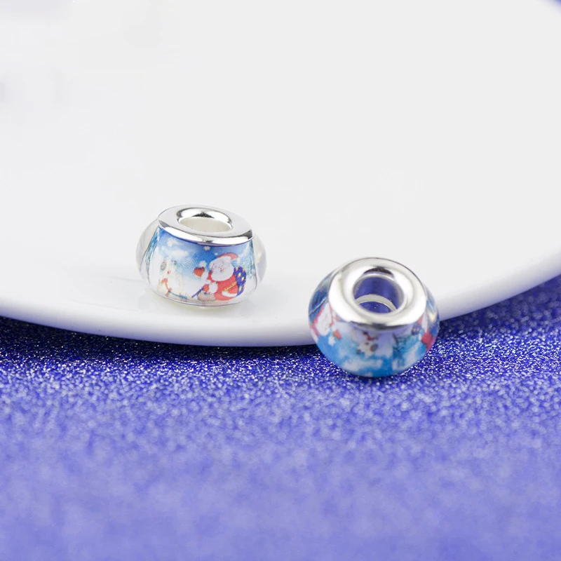 Модный Оригинальный браслет Снеговик Санта Клаус из бисера розовый с мультяшным