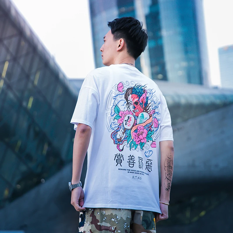 Китайский стиль свободный дизайн многоцветная Футболка унисекс из мягкого
