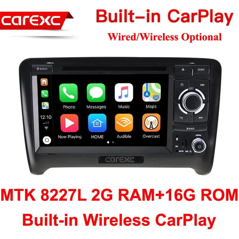 MTK 16G ROM CarExc 7 дюймов Android 9,0 Радио беспроводной CarPlay gps Навигация DVD плеер для Audi TT MK2 8J 2006 2007 2008 2009 2010 2011 2012 - Цвет: MTK 16G ROM