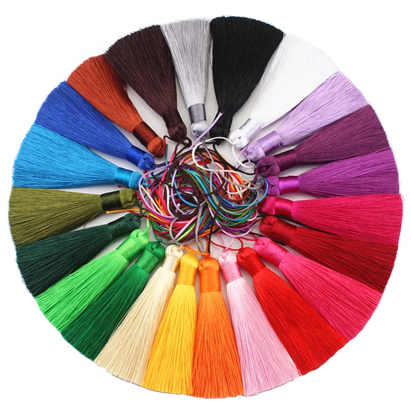 

2pcs/Pack 8cm Silk Tassel Fringe Curtain brush DIY craft tassel fringe Trim for curtains jewelry DIY Wedding Home Decor accessor