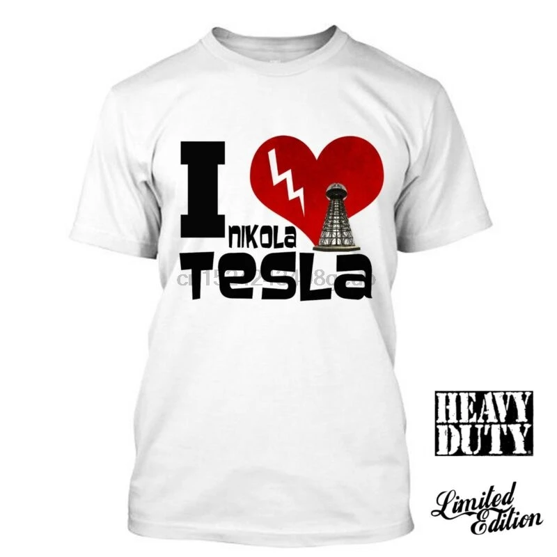 Nikola Tesla I Love забавная футболка футболки | Мужская одежда