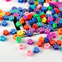100 pcslot 10mm mixed flower shape clay beads polymer clay spacer beads for handmade jewelry making diy bracelet necklace