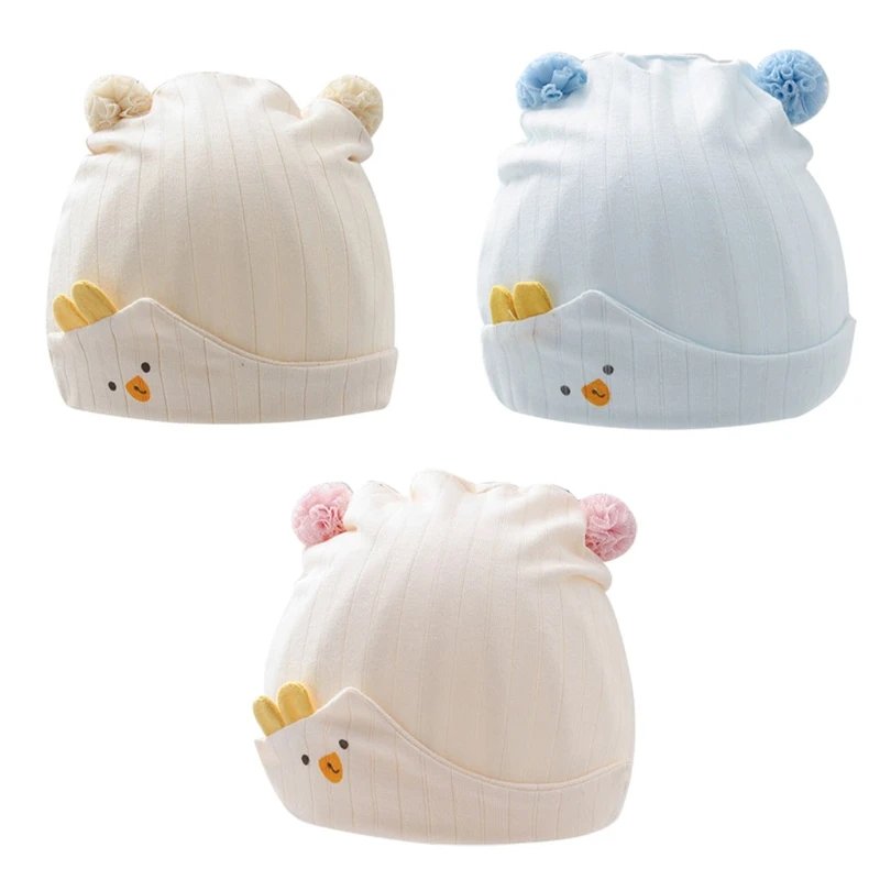

67JC 0-6 Months Baby Soft Cotton Hat Newborn Infant Cute Beanie Cap Bonnet for Boys Girls Shower Gifts