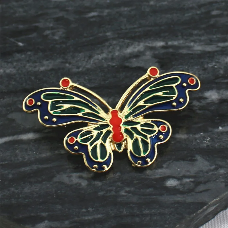 2021 new alloy plating gold color enamel butterfly brooch pin coat accessories corsage | Украшения и аксессуары