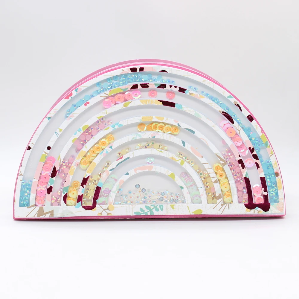 

KSCRAFT Rainbow Shaker Mini Album Keepsake Metal Cutting Dies Stencils for DIY Scrapbooking Decorative Embossing DIY Paper Cards