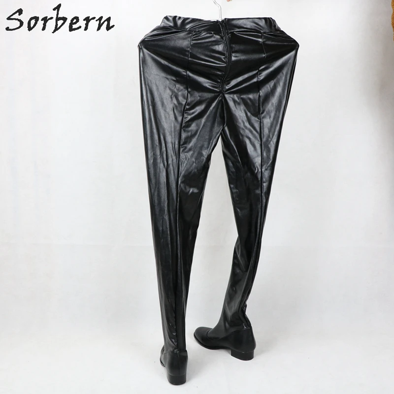 Леггинсы с круглым носком высоким эластичным поясом и молнией на спине|Ботфорты|