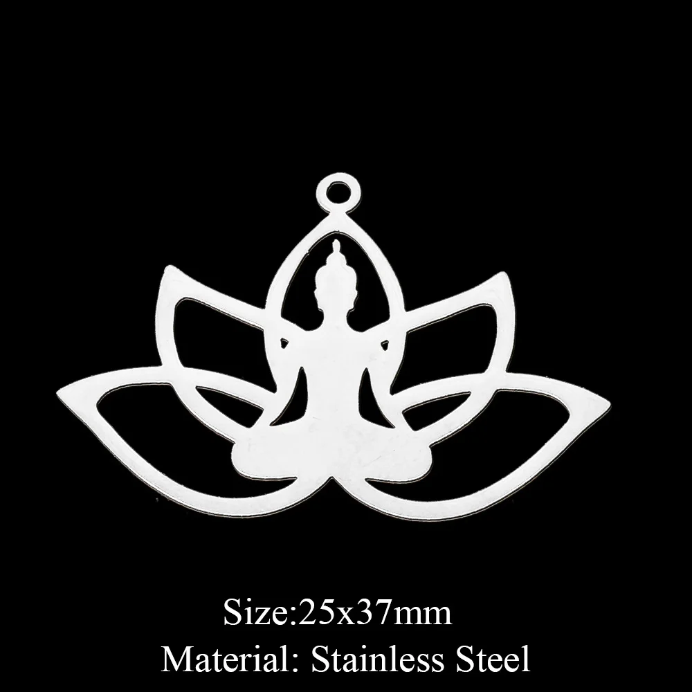 5 шт./лот 100% серьги-подвески Йога на лотосе из нержавеющей стали подвески сделай