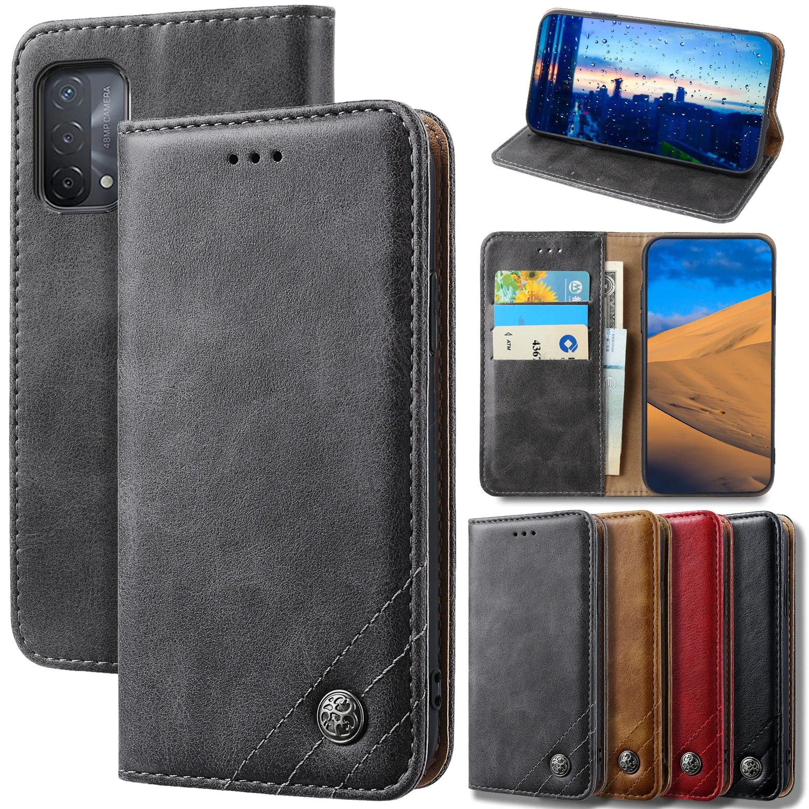 

For Vivo V20 SE Case Leather Case For Vivo V19 V15 V17 Pro Y97 Y85 Y81 Y73S Y72 Y71 Y70S Y53 Y52S X50E IQOO 5 Pro Business Cover
