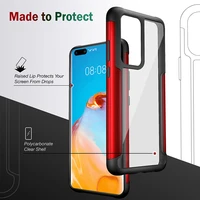 luxury lens protection armor transparent shockproof mobile phone case for huawei p40 pro smartphone back cover fundas bag coque
