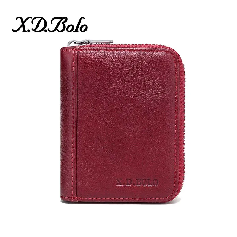 Red XDBOLO, новинка, кошелек для монет, Модный женский кошелек, однотонный, для ключей, для карт, многофункциональный, мини кошелек, женский клатч, дизайнерский, маленький кошелек, зеленый - Цвет: Red