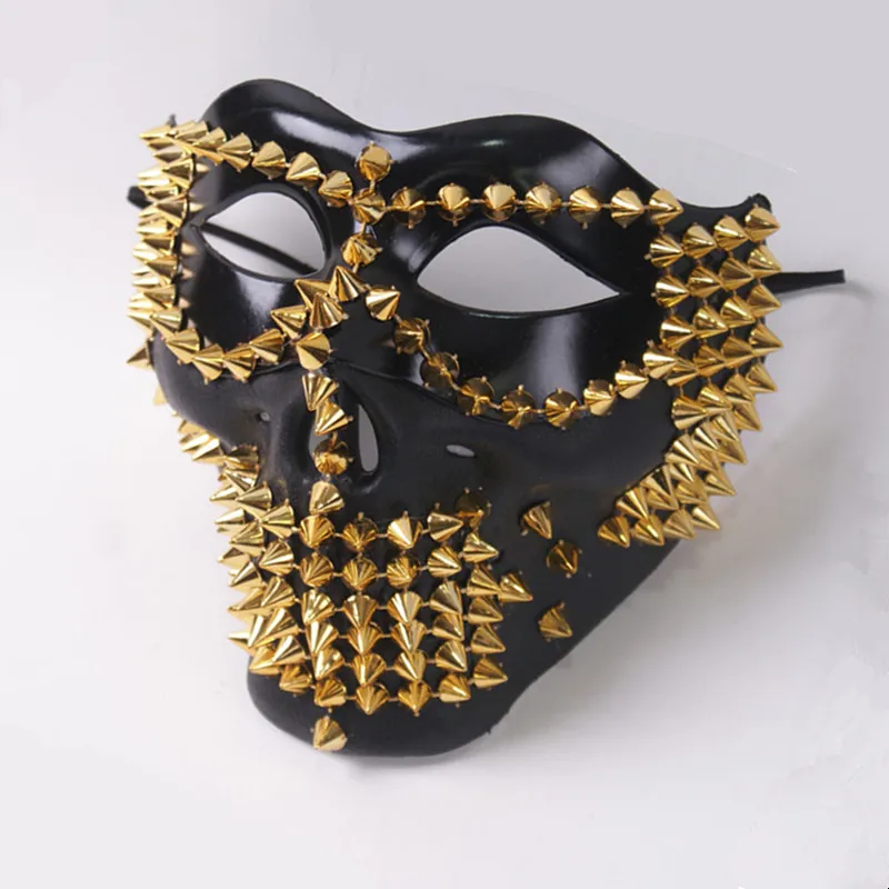 

New Rivet Skull Mask Halloween Party Cosplay Props Performance Accessories For Singer Dancer Prom Show Headdress Ornament