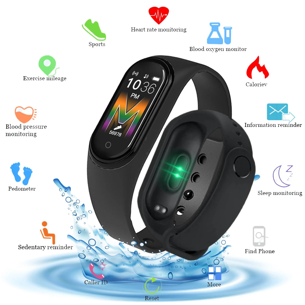 

M5 Smart Watch 2020 Sport Smart band 5 Smart Bracelet Waterproof Smartwatch Men Fitness Tracker Wristband Watch fit Women Kids