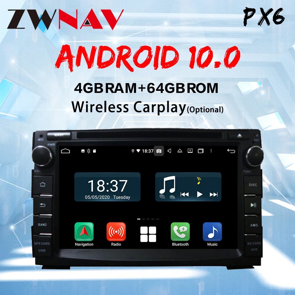 

ZWNAV IPS DSP 4GB 64 2Din Android 10 Car Multimedia Player For Kia Ceed 2010 2011 2012 Venga Stereo Radio Audio GPS Navigation
