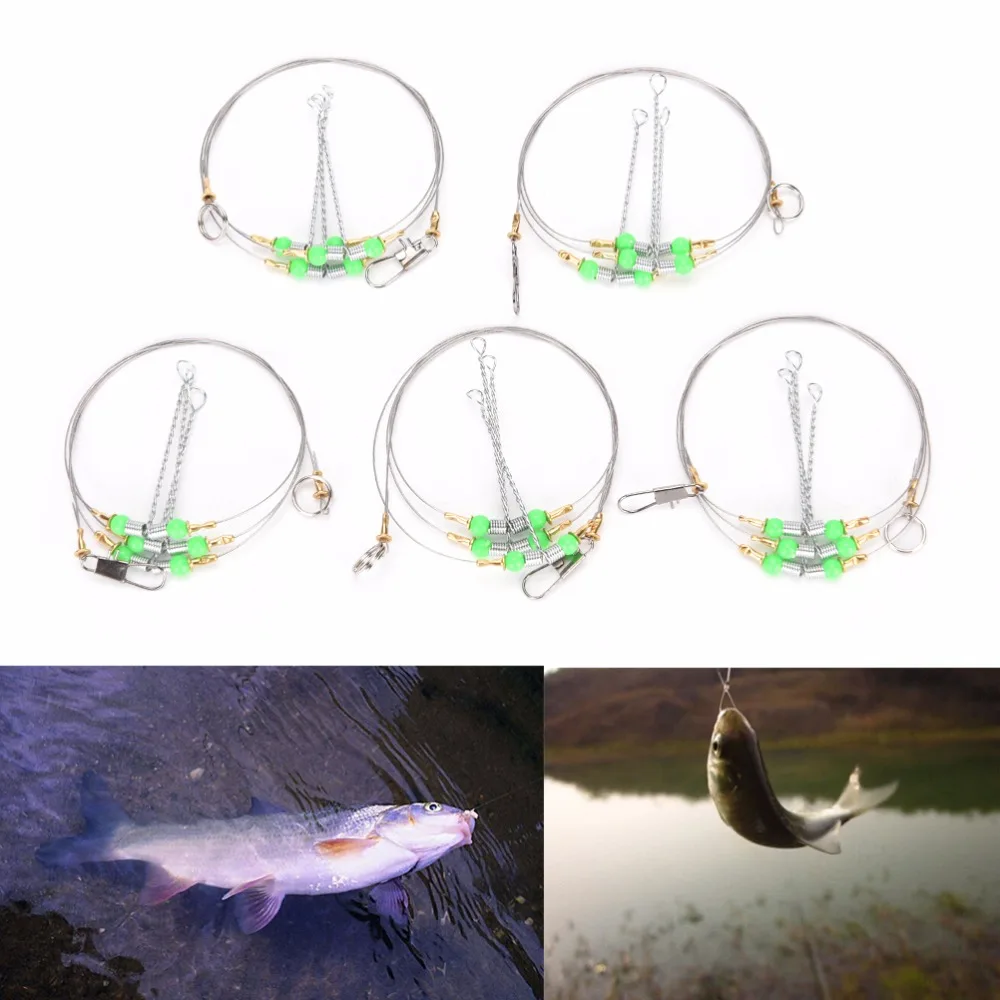 

5 шт. новая продажа анти-обмотка 3 Вертлюг рыболовный крючок стальные установки проволока лидер крюк сталь