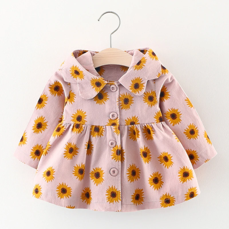 Ветровка для девочек на возраст 1-4 года с цветочным принтом | Детская одежда и