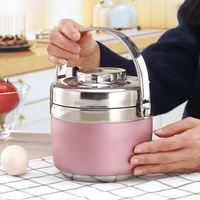304 food grade stainless steel lunch box food container with handle heat portable bento box thermal big capacity insulation bowl