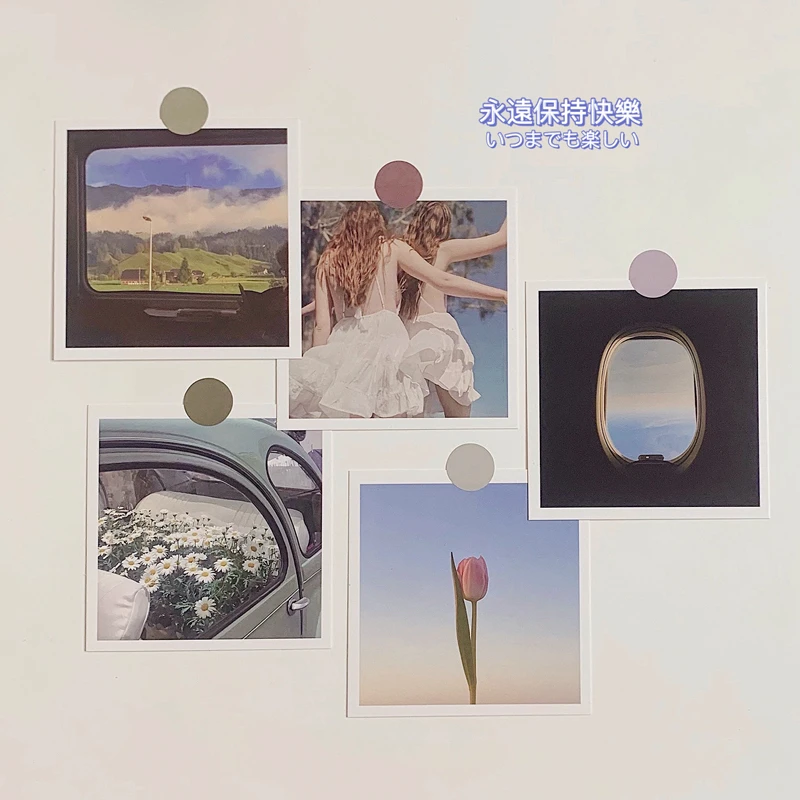 Ins девушка пейзаж тюльпан Маргаритка художественная карта простая стильная