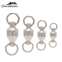 camekoon 50pcs stainless steel fishing rolling barrel swivels connector 0 10 multi sizes sea fishing accessories tool