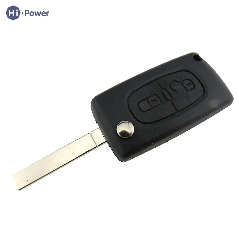 Чехол для выкидного складного ключа с 2 кнопками Peugeot 107 207 307 307S 308 407 607 2BT Citroen C2 C3 C4 C5