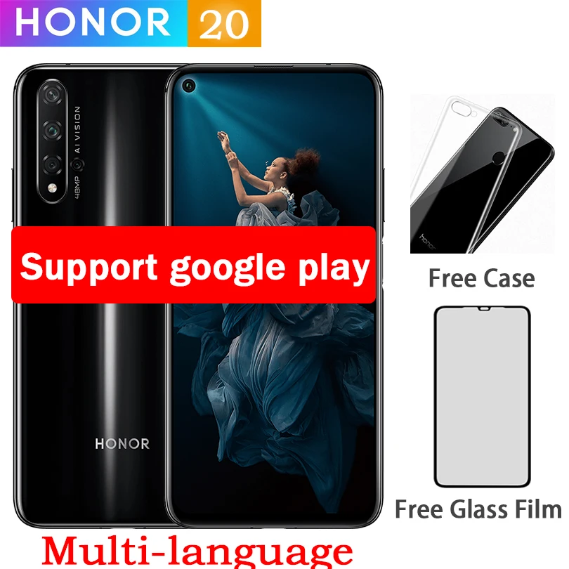 HONOR 20 HONOR20 смартфон 6,26 дюймов 48.0MP полный экран Kirin 980 Восьмиядерный 3750 мАч SuperCharge GPU Turbo 3,0