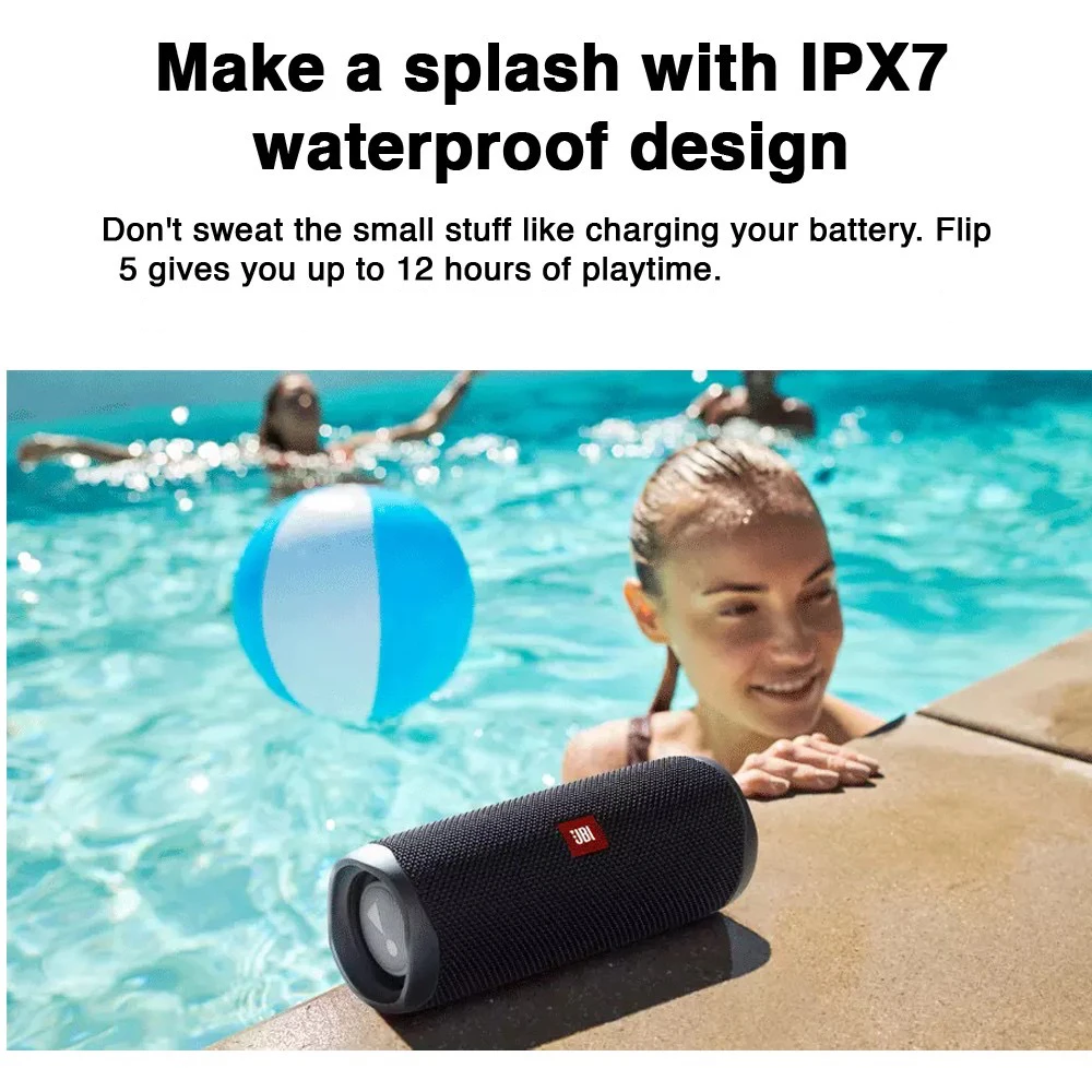 Flip 5 Wireless Speaker Original Bluetooth Portable Large Powerful Speakers waterproof Outdoor Surround Stereo | Электроника