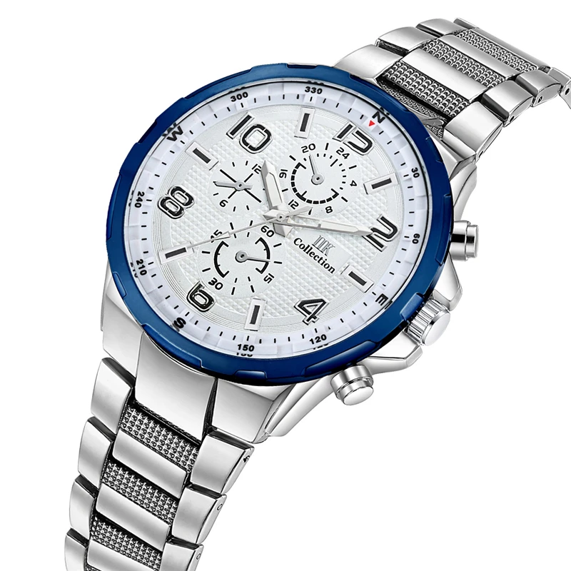 

Quartz Watch Made In China Men Business Waterproof 3ATM Alloy Stainless Steel Strap Noctilucent Black Men'S Watches IIK1329G