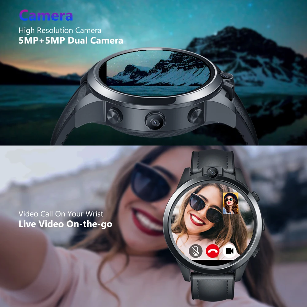 Смарт-часы Zeblaze THOR 5 PRO, 3 Гб ОЗУ+ 32 Гб ПЗУ, 5.0MP Две камеры, фитнес-трекер, монитор сердечного ритма, 4G, умные часы