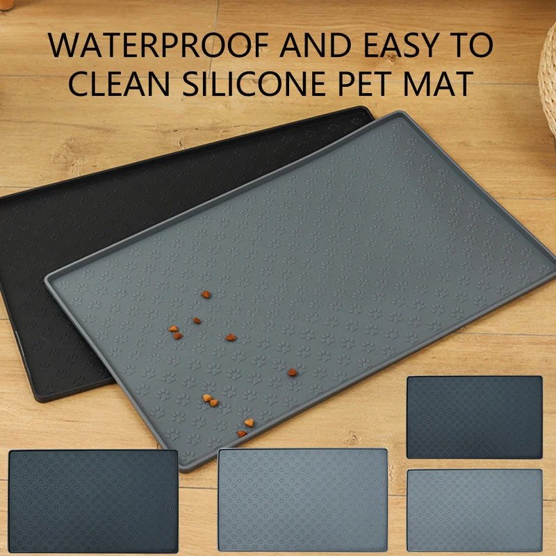 

2021 Direct Selling Pets Feeding Mat Anti-Slip Cat Dog Food And Water Bowl Mats Waterproof Rectangle Pad Supplies Silicone Pet
