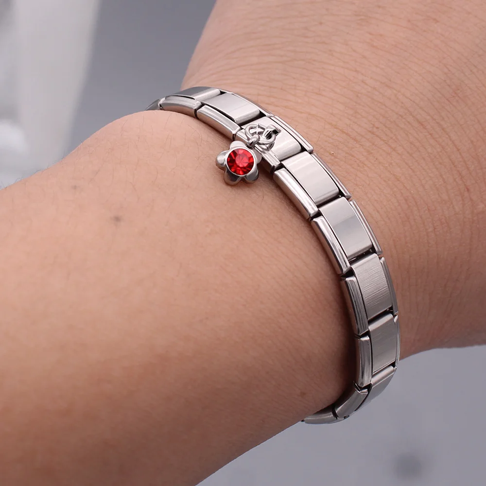 Hapiship 2019 оригинальный дизайн цветок из нержавеющей стали Красный CZ итальянский