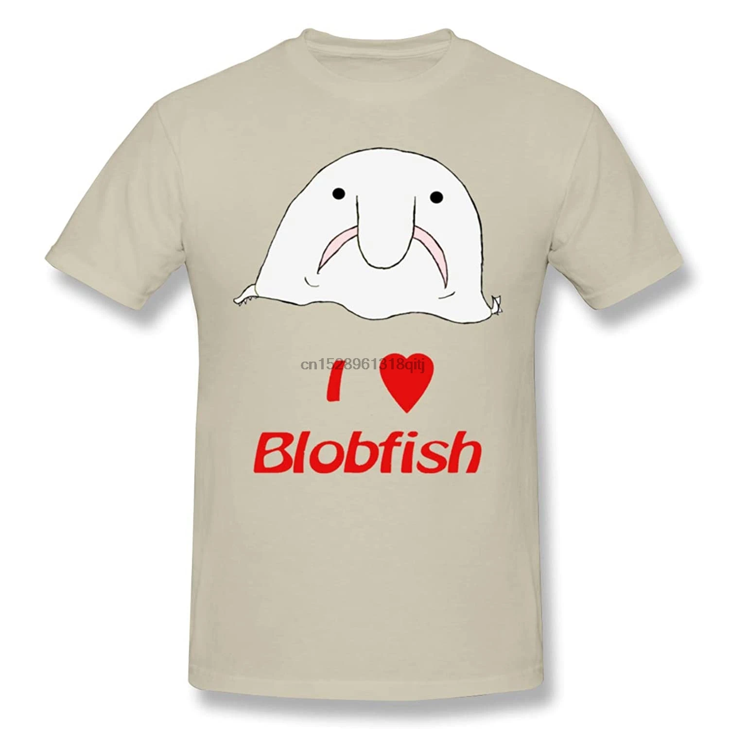 Мужская футболка Warshland с принтом I Love Blobfish коротким рукавом |