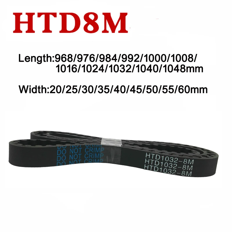 

HTD 8M Rubber Timing Belt Industrial Transmission Synchronou Belt 968/976/984/992/1000/1008/1016/1024/1032/1040/1048mm Arc Tooth