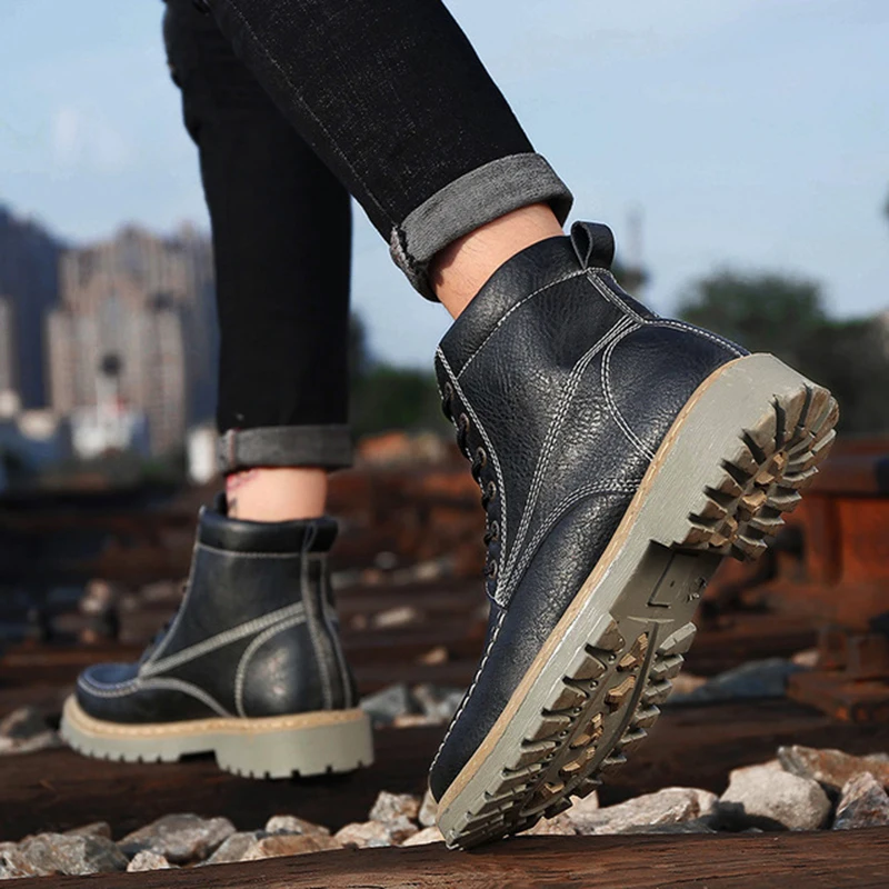 LOOZYKIT/Новые модные кожаные ботильоны сезон осень зима мужские ботинки