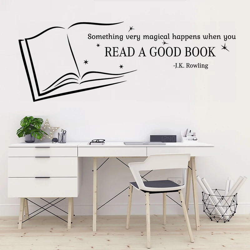 Виниловая наклейка с цитатами и надписью Read A Good Book для детской комнаты Настенная