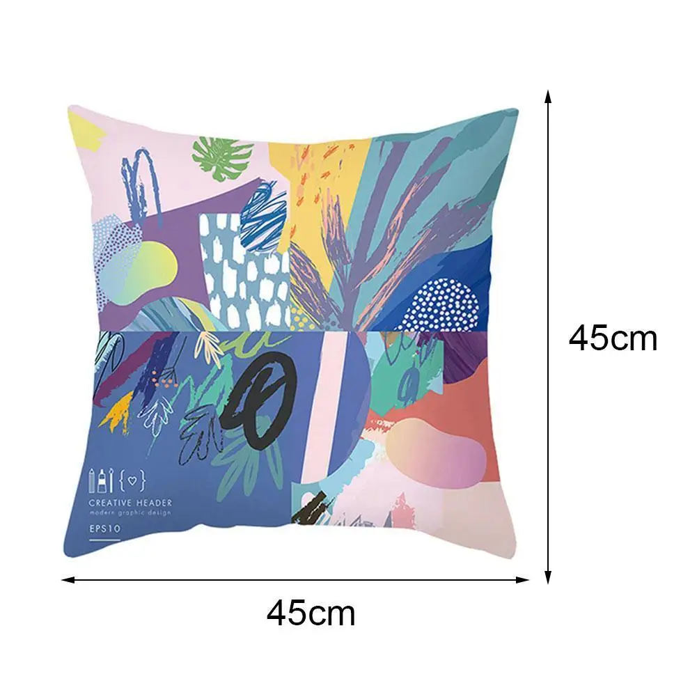 

Cartoon Tropical Plants Cushion Cover Artistic Palm Cover Pillow For Home 45x45cm Decorative Sofa Pillowcases Leaves Y3W5