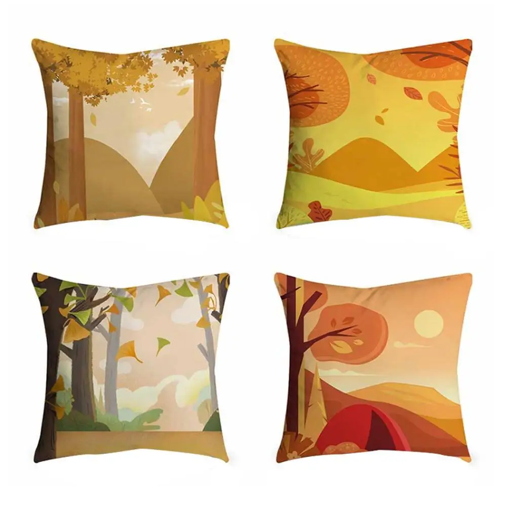 

Idyllic Landscape Tree Mountain Sunset Home Pillow Case Cushion Cover Family Wedding Party Sofa Seat Chair Decor Car Office Nap
