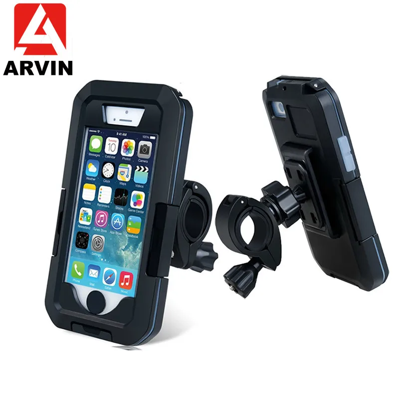 

ARVIN Waterproof Motorcycle Bicycle Handlebar Phone Holder For Sansung S8 9 Cycling Bike Mobile Phone Case Bag Support GPS Mount