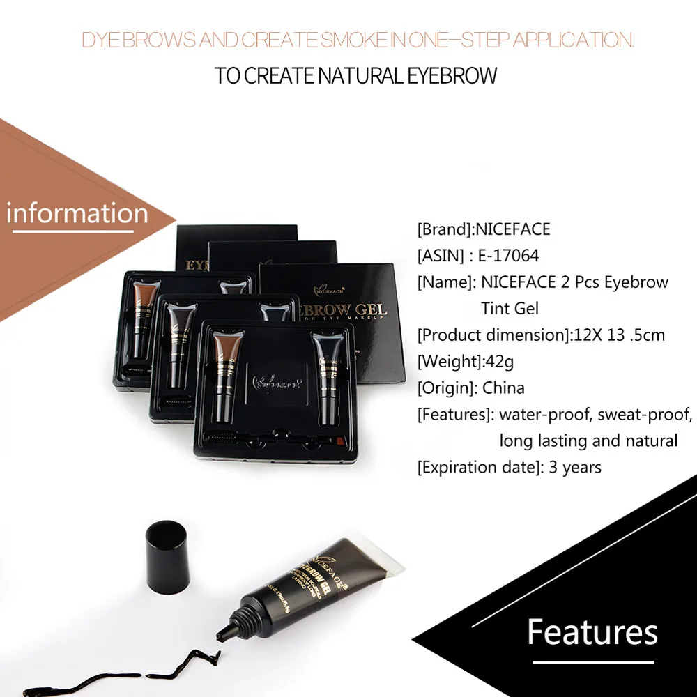 Макияж для ресниц бровей тату гель водостойкий стойкий макияж + кисть набор