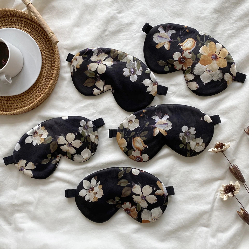 

Limited edition luxury 100% Silk eye mask double side shading health beauty sleep eye mask CHIC Oil Painting ROSE Retro