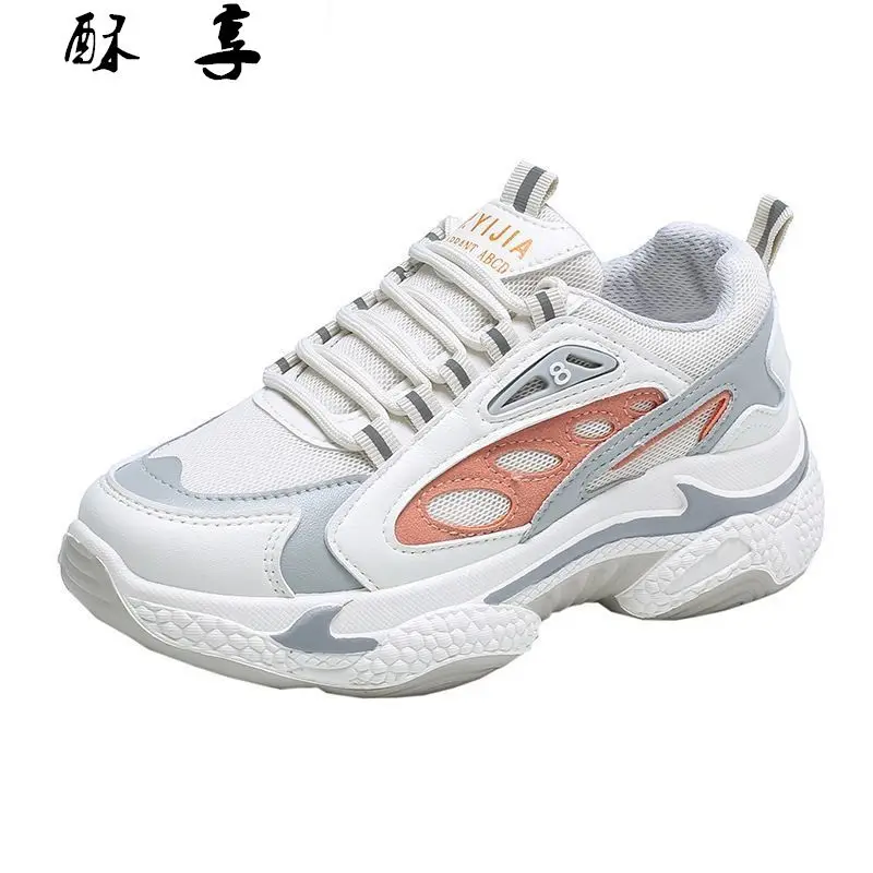 

2021 Spring Women's Breathable Sneakers Fashion Lace Up Platform Women Round Head Casual Shoes Outdoor Comfortable Women Shoes