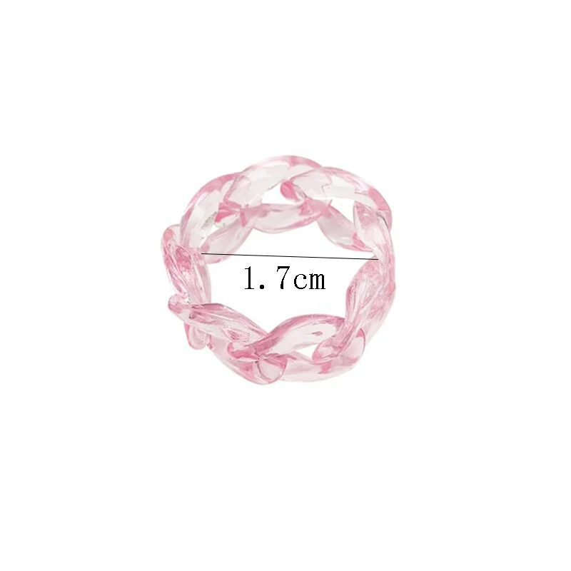 

Ins Aesthetic Colorful Transparent Resin Acrylic Korean Geometric Irregular Chain Rings for Women Trendy Jewelry Vintage Ring