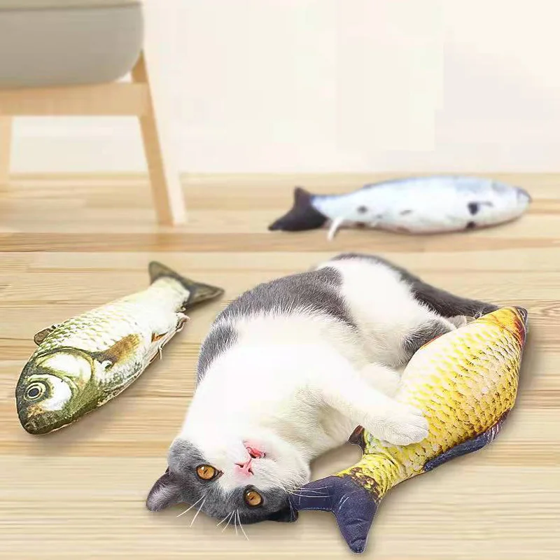 

Pet Soft Plush 3d Fish-Shaped Cat Toy Interactive Crucian Carp Catnip Toy Anti-Bite Chewing Simulation Carp Saury Play Pet Toy