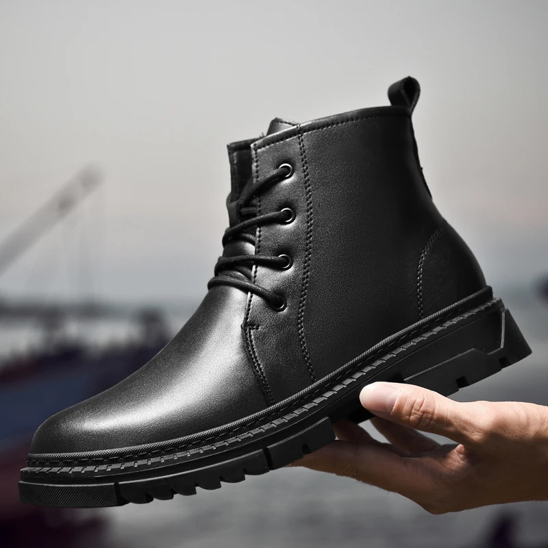 

Business Dress Boots Mens Boots Formal Wedding Oxford For Men Genuine Leather Ankle Shoes Man Brand Luxury Boots Big Size 37-49