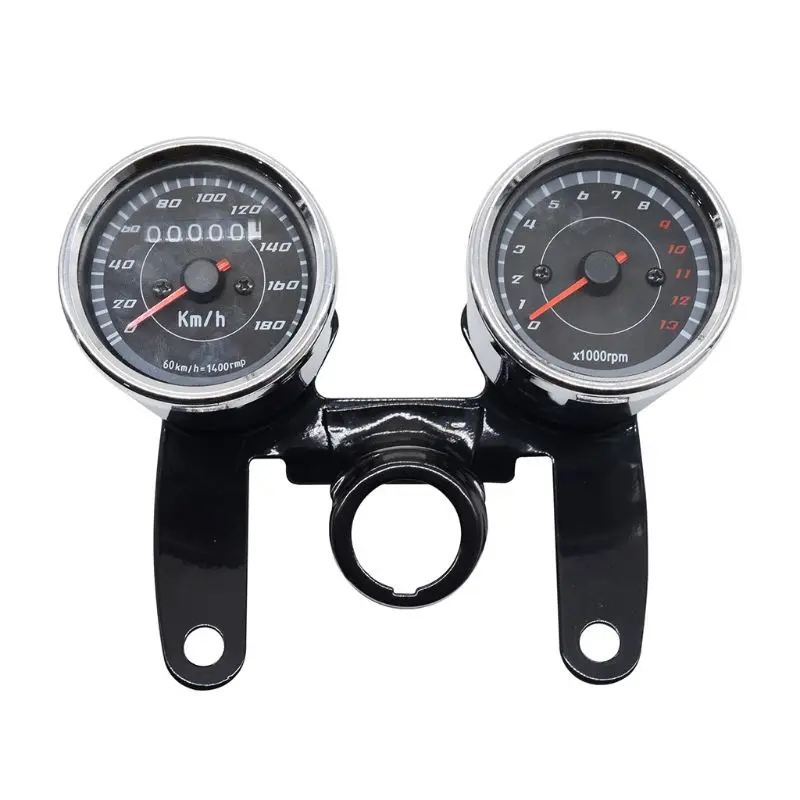 

Universal Motorcycle 12V Dual Odometer Speedometer Tachometer Combination Gauge T21E